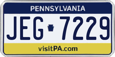 PA license plate JEG7229