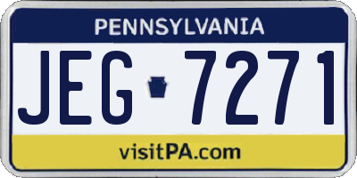 PA license plate JEG7271