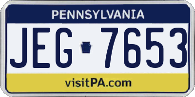 PA license plate JEG7653