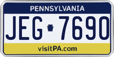 PA license plate JEG7690