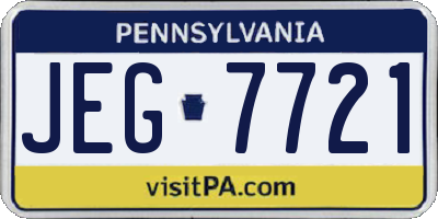 PA license plate JEG7721