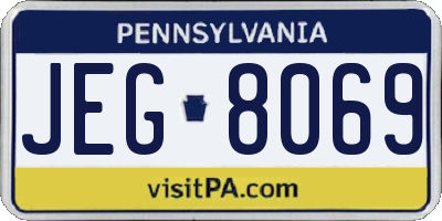 PA license plate JEG8069