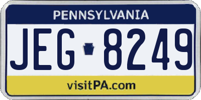 PA license plate JEG8249