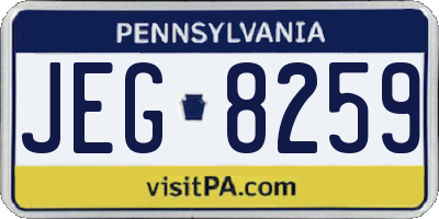 PA license plate JEG8259