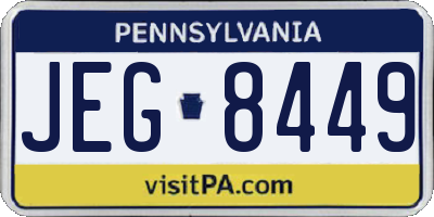 PA license plate JEG8449