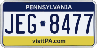 PA license plate JEG8477