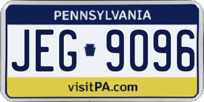 PA license plate JEG9096