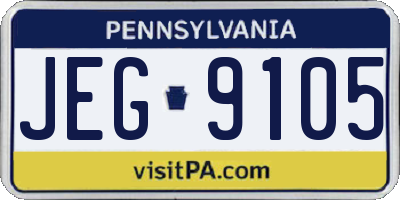 PA license plate JEG9105