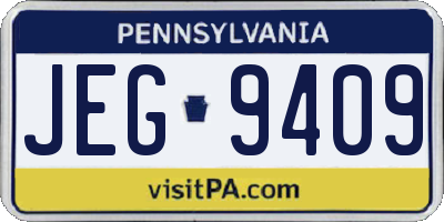 PA license plate JEG9409