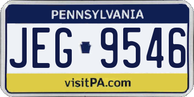 PA license plate JEG9546