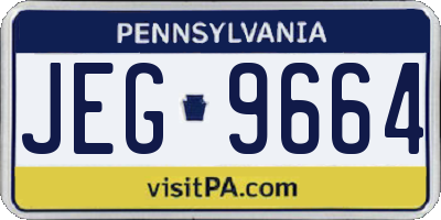 PA license plate JEG9664
