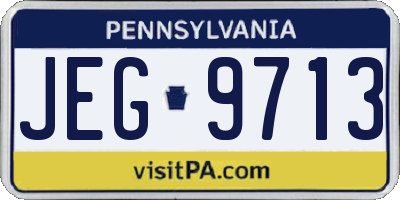 PA license plate JEG9713