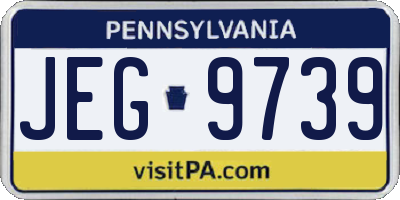 PA license plate JEG9739