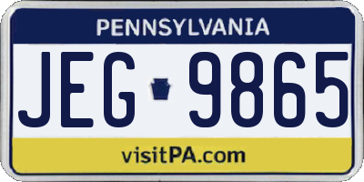 PA license plate JEG9865