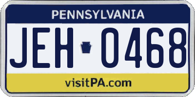 PA license plate JEH0468