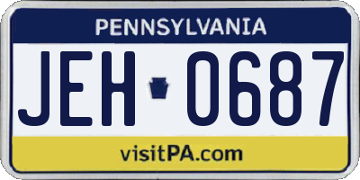 PA license plate JEH0687