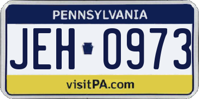 PA license plate JEH0973