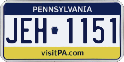PA license plate JEH1151