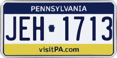 PA license plate JEH1713