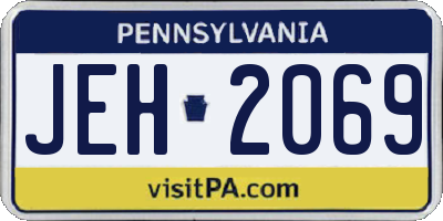 PA license plate JEH2069