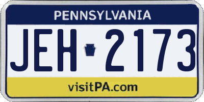 PA license plate JEH2173
