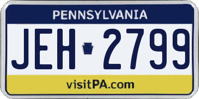 PA license plate JEH2799