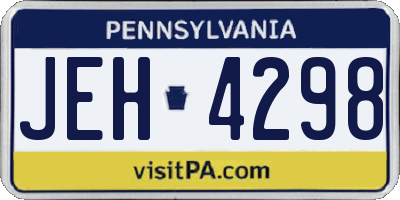 PA license plate JEH4298