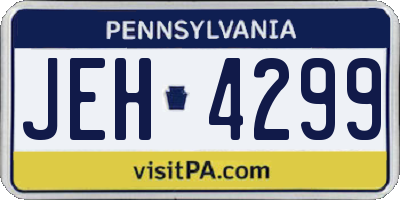 PA license plate JEH4299