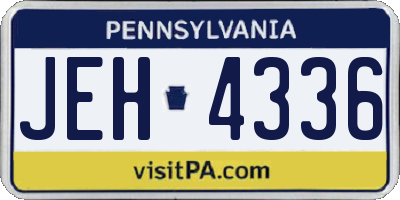 PA license plate JEH4336
