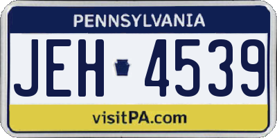 PA license plate JEH4539