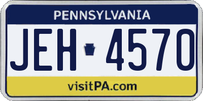 PA license plate JEH4570