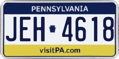 PA license plate JEH4618