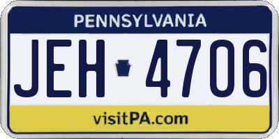 PA license plate JEH4706