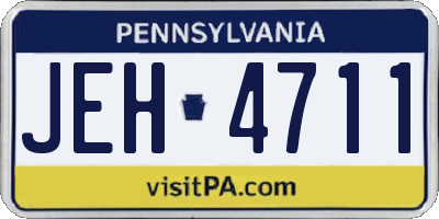 PA license plate JEH4711