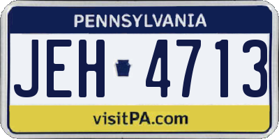 PA license plate JEH4713