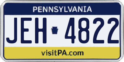 PA license plate JEH4822