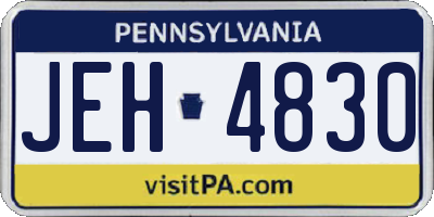 PA license plate JEH4830