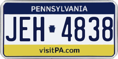 PA license plate JEH4838