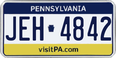 PA license plate JEH4842