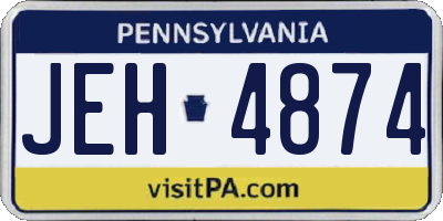 PA license plate JEH4874