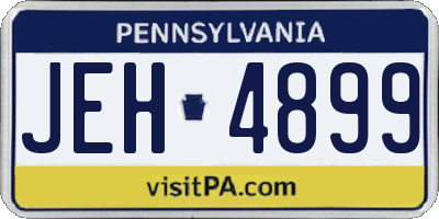 PA license plate JEH4899