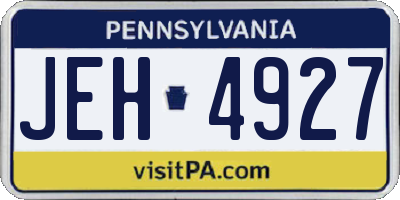 PA license plate JEH4927