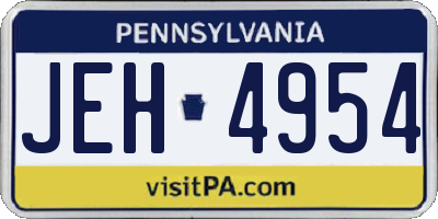 PA license plate JEH4954