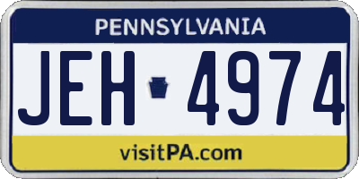 PA license plate JEH4974