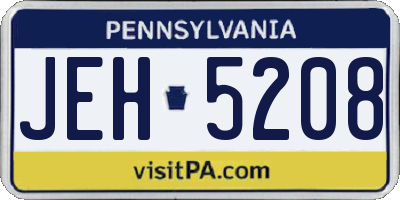 PA license plate JEH5208