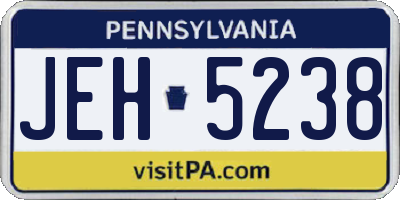 PA license plate JEH5238