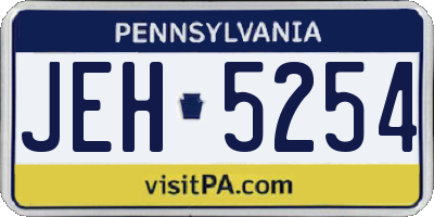 PA license plate JEH5254