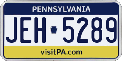 PA license plate JEH5289