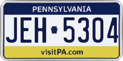 PA license plate JEH5304