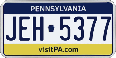 PA license plate JEH5377
